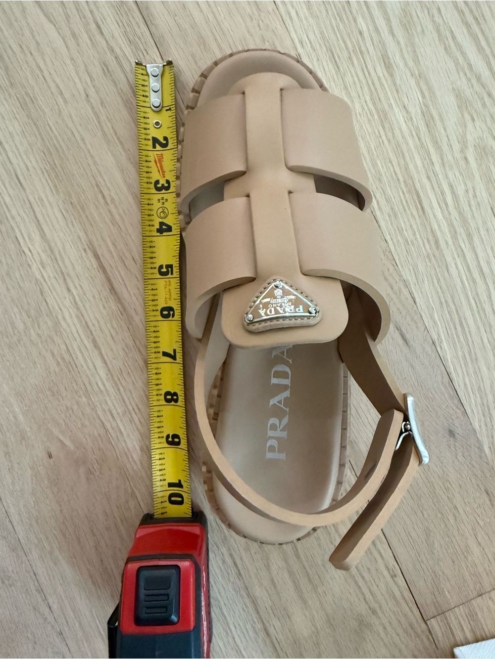 AUTHENTIC Prada Soft Cage Beige Platform Slingback Sandals (Size 37) - Picture 7 of 7